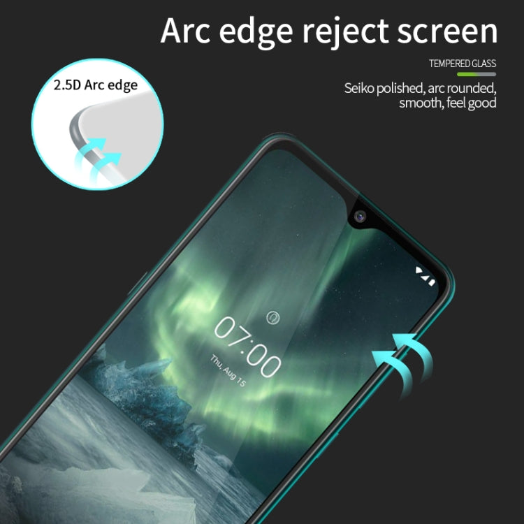 For Nokia 7.2 PINWUYO 9H 2.5D Full Screen Tempered Glass Film(Black) - Nokia Tempered Glass by PINWUYO | Online Shopping UK | buy2fix