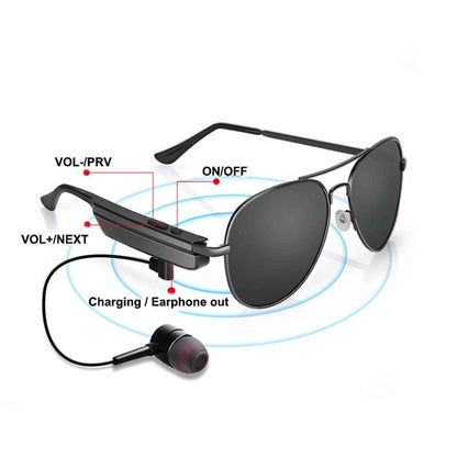 A8 Wireless Earphone Bluetooth Headset Sunglasses Music Headphones Smart Glasses Earbud Hands-free with Mic - Bluetooth Earphone by buy2fix | Online Shopping UK | buy2fix