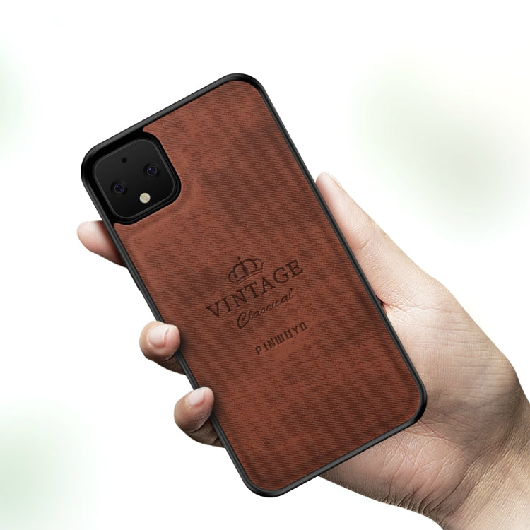 For Google Pixel 4 PINWUYO Zun Series PC + TPU + Skin Patch Waterproof Anti-fall All-inclusive Protective Shell(Brown) - Google Cases by PINWUYO | Online Shopping UK | buy2fix