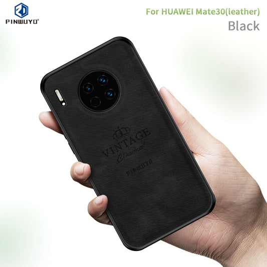 For Huawei Mate 30 5G (Leather) PINWUYO Zun Series PC + TPU + Skin Waterproof Anti-fall All-inclusive Protective Case(Black) - Huawei Cases by PINWUYO | Online Shopping UK | buy2fix