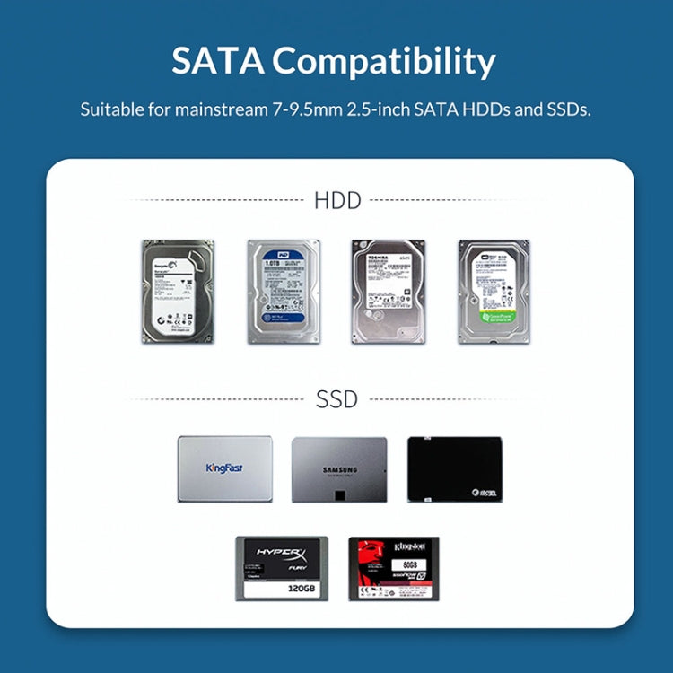ORICO 2020U3 2.5-Inch Hard Drive Enclosure -  by ORICO | Online Shopping UK | buy2fix
