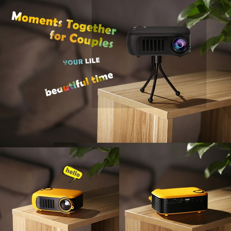 A2000 Portable Projector 800 Lumen LCD Home Theater Video Projector, Support 1080P, US Plug (Orange) - Consumer Electronics by buy2fix | Online Shopping UK | buy2fix