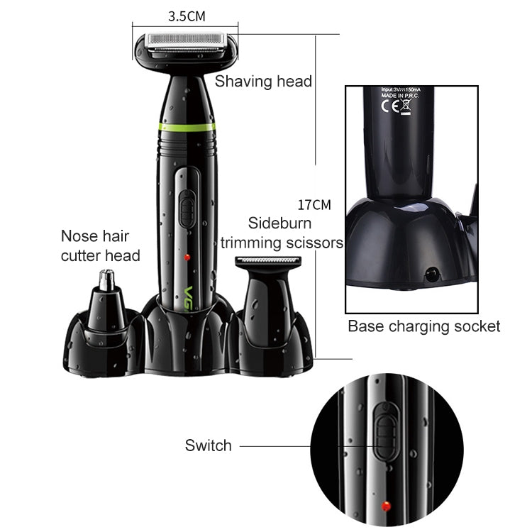 VGR V-016 5W 3 in 1 Men Grooming Suit, Plug Type: EU Plug - Hair Trimmer by VGR | Online Shopping UK | buy2fix