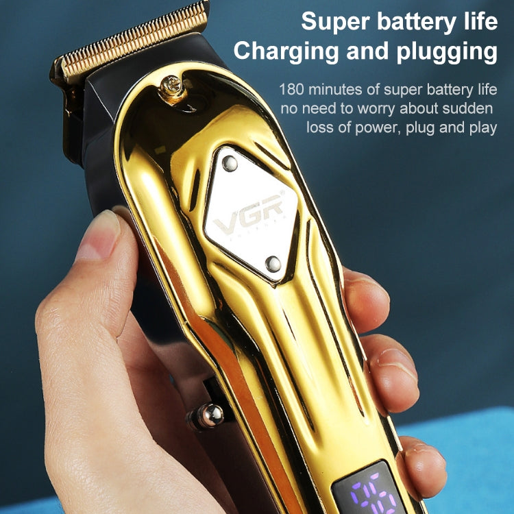 VGR V-261 8W USB Metal Professional Hair Clipper with LED Digital Display (Silver) - Hair Trimmer by VGR | Online Shopping UK | buy2fix