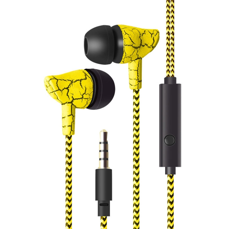 3.5mm Jack Crack Earphone Wired Headset Super Bass Sound Headphone Earbud with Mic for Mobile Phone Samsung Xiaomi MP3 4(YELLOW) - In Ear Wired Earphone by buy2fix | Online Shopping UK | buy2fix