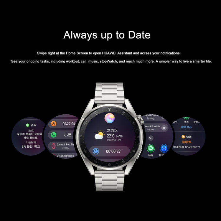 Original HUAWEI WATCH 3 Pro Smart Sports Watch, Color:Enjoyable Gray - Wearable Devices by Huawei | Online Shopping UK | buy2fix