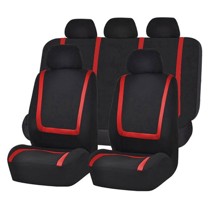 Universal Car Seat Cover Polyester Fabric Automobile Seat Covers Car Seat Cover Vehicle Seat Protector Interior Accessories 4pcs Set Red - Seat Accessories by buy2fix | Online Shopping UK | buy2fix