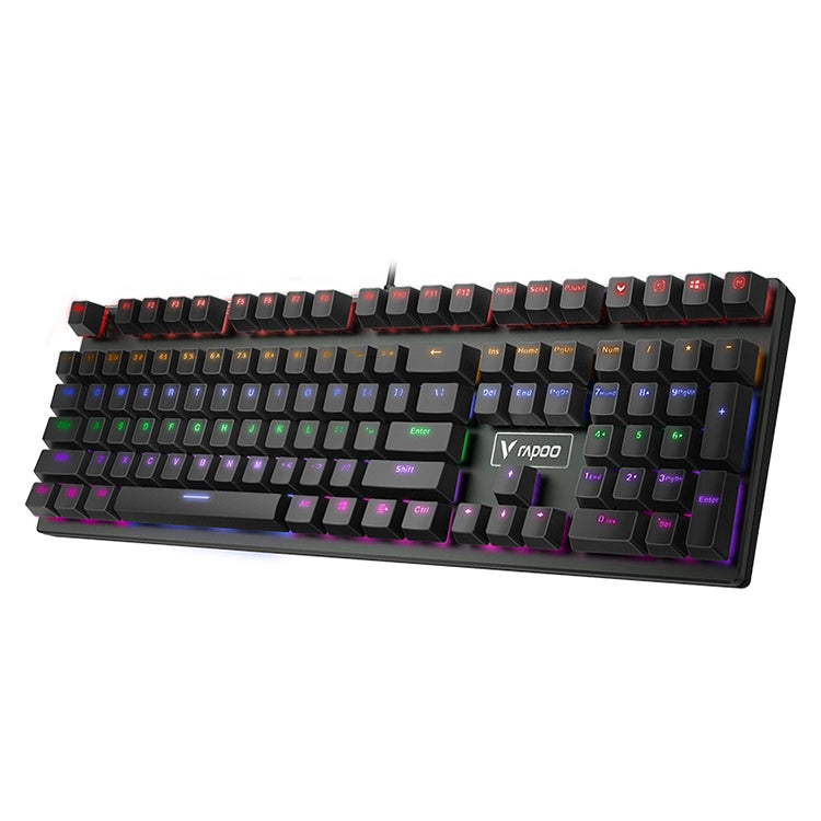 Rapoo V700S 104 Keys Mixed Color Backlight USB Wired Game Computer Without Punching Mechanical Keyboard(Black Shaft) - Wired Keyboard by Rapoo | Online Shopping UK | buy2fix