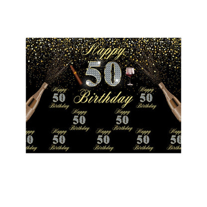 2.1m x 1.5m 50th Birthday Party Venue Set Studio Photography Background Cloth - Camera Accessories by buy2fix | Online Shopping UK | buy2fix