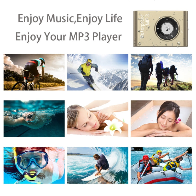 C26 IPX8 Waterproof Swimming Diving Sports MP3 Music Player with Clip & Earphone, Support FM, Memory:8GB(Orange) - Consumer Electronics by buy2fix | Online Shopping UK | buy2fix