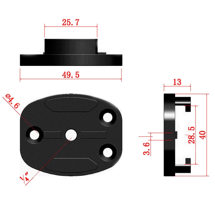4 Holes Aluminum Quick Release Tripod Mount Base For Sports Camera, Color: Black - DJI & GoPro Accessories by buy2fix | Online Shopping UK | buy2fix
