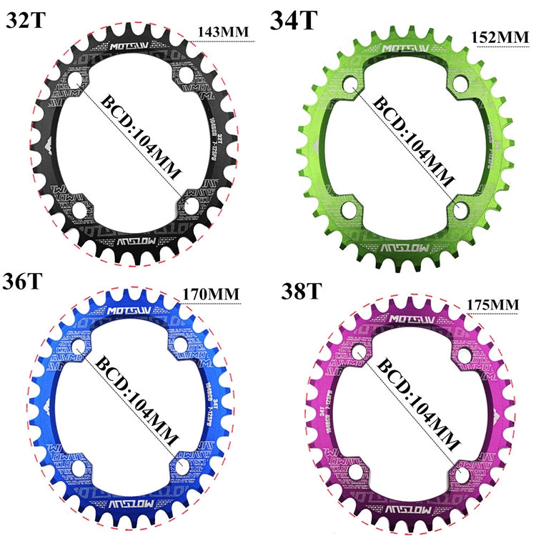 MOTSUV Narrow Wide Chainring MTB  Bicycle 104BCD Tooth Plate Parts(Purple) - Bicycle Brake Parts by MOTSUV | Online Shopping UK | buy2fix