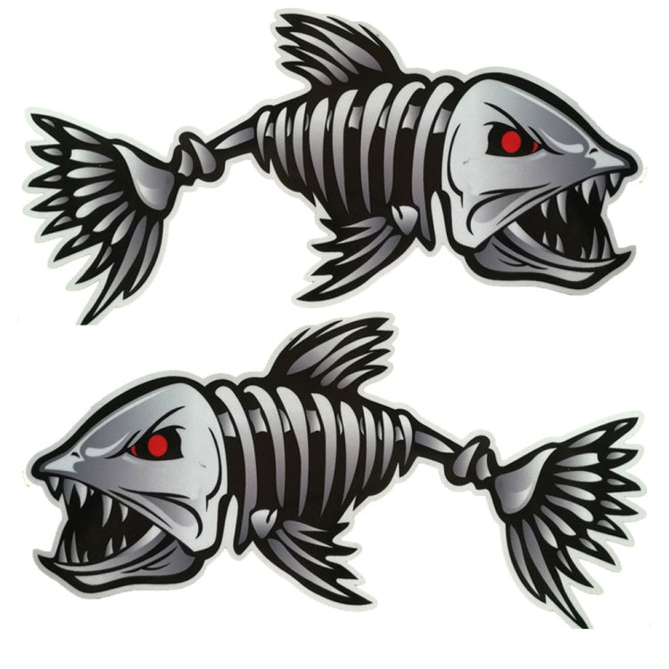 10 PCS Horror Skeleton Shark Fishing Daren Cover Scratch Reflective Waterproof Personality Body Sticker 15*6cm - Decorative Sticker by buy2fix | Online Shopping UK | buy2fix