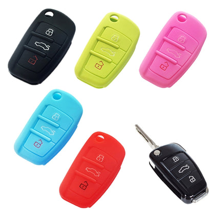 2 PCS Car Key Cover Silicone Flip Key Remote Holder Case Cover for Audi Q3 A3 A1(Green) - Car Key Cases by buy2fix | Online Shopping UK | buy2fix