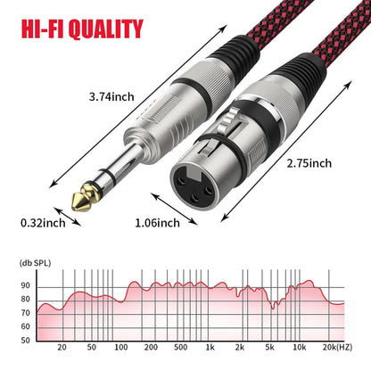 15m Red and Black Net TRS 6.35mm Male To Caron Female Microphone XLR Balance Cable -  by buy2fix | Online Shopping UK | buy2fix