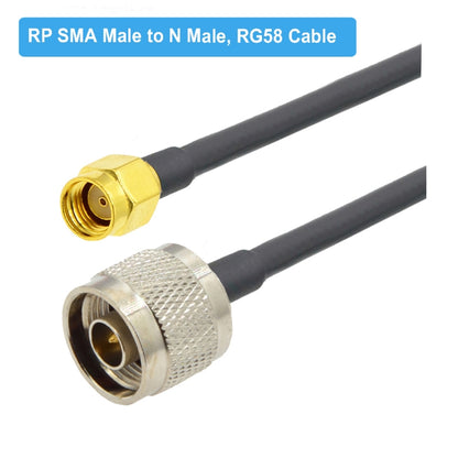 RP-SMA Male to N Male RG58 Coaxial Adapter Cable, Cable Length:3m - Connectors by buy2fix | Online Shopping UK | buy2fix