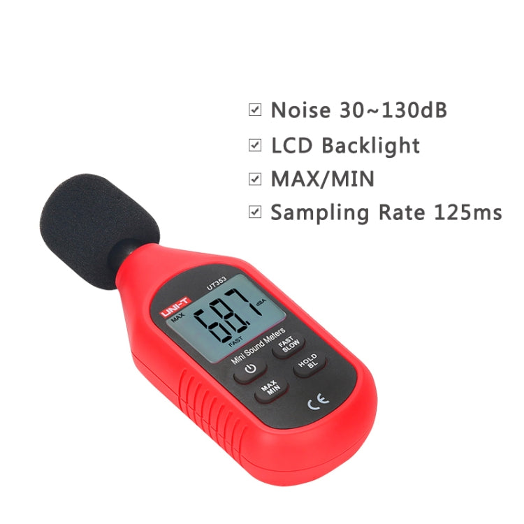 UNI-T UT353  30~130dB Noise Measuring Instrument Audio Sound Level Meter - Light & Sound Meter by UNI-T | Online Shopping UK | buy2fix