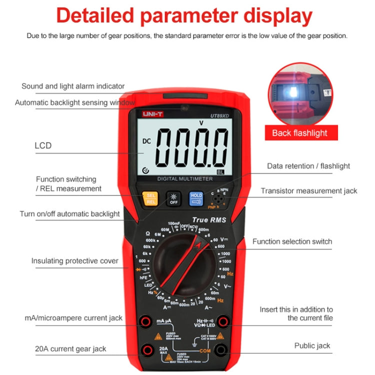 UNI-T UT89XD Digital High-Precision Multimeter Digital Display Multi-Meter - Consumer Electronics by UNI-T | Online Shopping UK | buy2fix