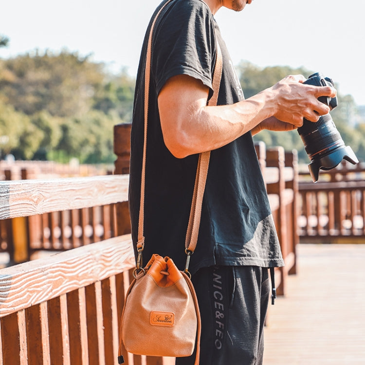 S.C.COTTON Camera Lens Protection Bag Liner Bag Waterproof Camera Storage Bag, Size: M(Khaki) - Soft Bag by S.C.COTTON | Online Shopping UK | buy2fix