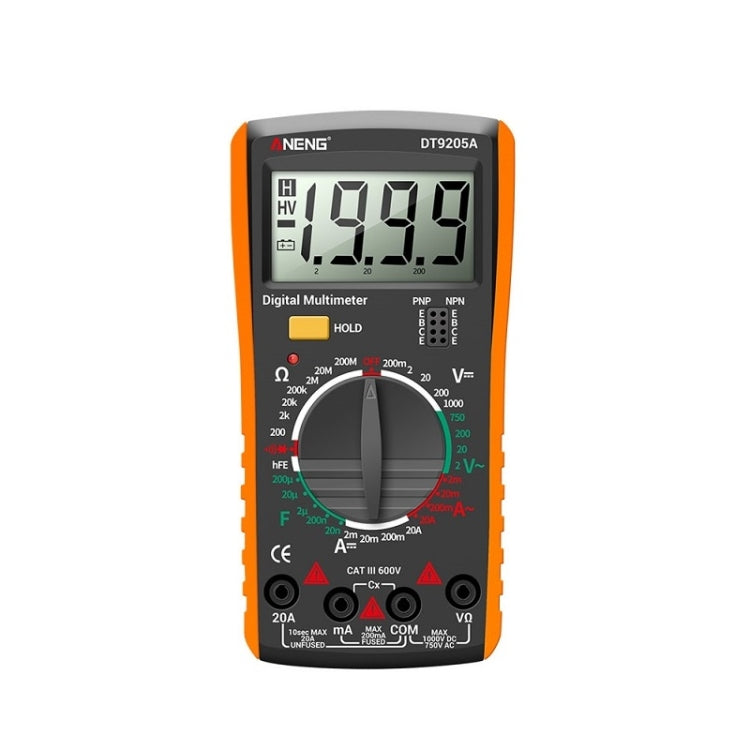 ANENG Automatic High-Precision Intelligent Digital Multimeter, Model:DT9205A HOLD Key(Orange) - Digital Multimeter by ANENG | Online Shopping UK | buy2fix