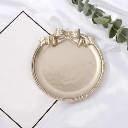 Vintage Resin Made Old Jewelry Earrings Tray Decorative Ornaments Photo Props, Style:Round(Champagne Gold) - Camera Accessories by buy2fix | Online Shopping UK | buy2fix