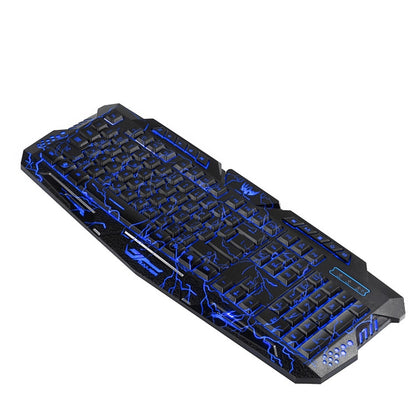 HXSJ J60 Crack Three-color Backlit Keyboard And Colorful Backlit Mouse Set(English Keyboard + Cracked Mouse) - Wired Keyboard by HXSJ | Online Shopping UK | buy2fix