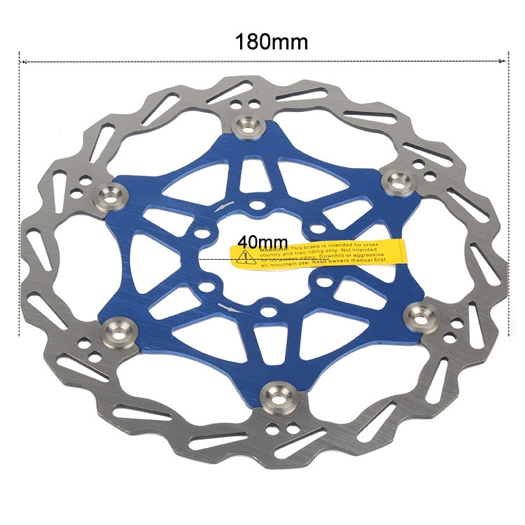 SNAIL FD-01 Mountain Bike Floating Disc Bicycle Brake Pad Six Nail Brake Disc, Size:180mm, Color:Blue - Bicycle Brake Parts by SNAIL | Online Shopping UK | buy2fix