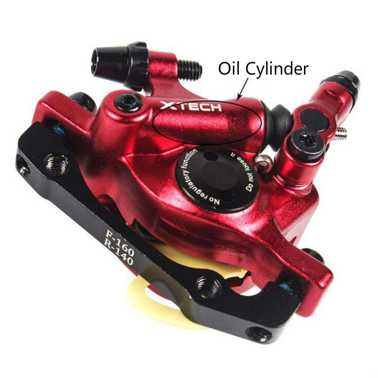 ZOOM HB100 Mountain Bike Hydraulic Brake Caliper Folding Bike Cable Pull Hydraulic Disc Brake Caliper, Style:Rear(Red) - Bicycle Brake Parts by Zoom | Online Shopping UK | buy2fix