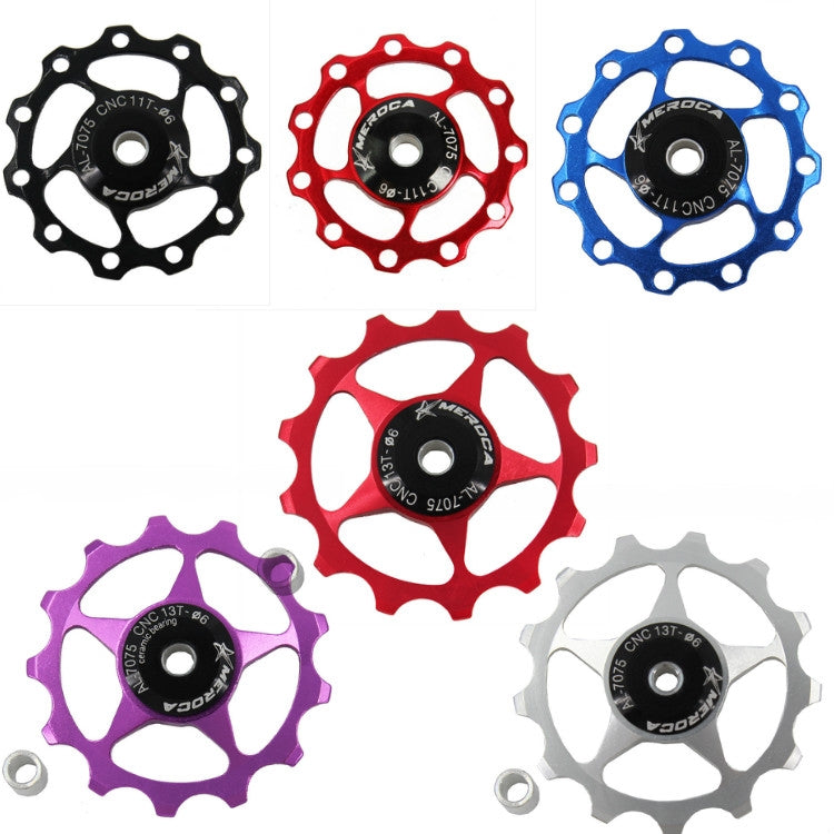 4 PCS MEROCA Metal Bearings Mountain Bike Road Bike Rear Derailleur Guide Wheel 11T/13T Guide Wheel, Specification:13T, Color:Red - Outdoor & Sports by MEROCA | Online Shopping UK | buy2fix