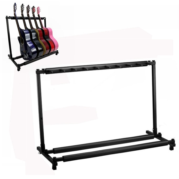 Foldable Long Metal Guitar Display Stand Shelf, Specification:Nine Racks - Stringed Instruments by buy2fix | Online Shopping UK | buy2fix