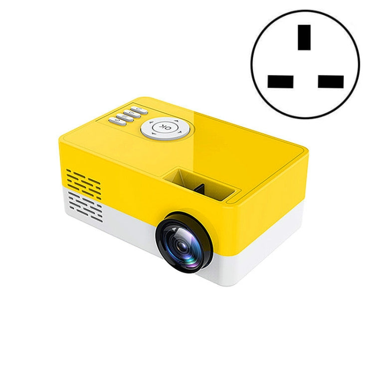 S261/J16 Home Mini HD 1080P Portable LED Projector, Support TF Card / AV / U Disk, Plug Specification:UK Plug(Yellow White) - Consumer Electronics by buy2fix | Online Shopping UK | buy2fix