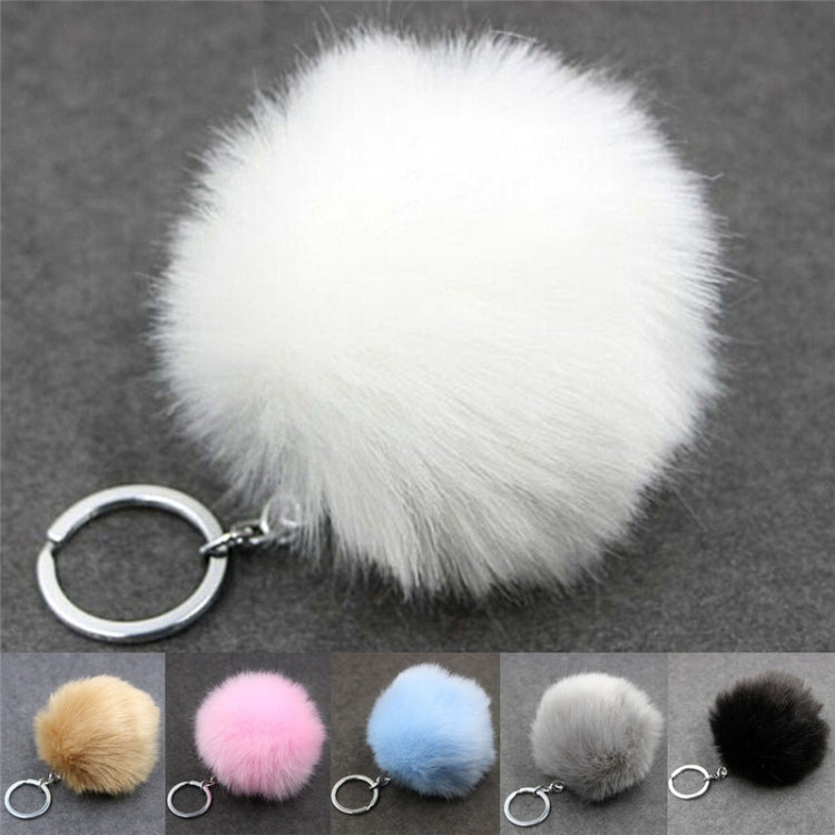 Simple Key Chain Fur Ball Pompon Keychain Pompom Artificial Rabbit Fur Animal Keychains for Woman Car Bag Key Rings(light purple) - Key Rings by KOOROL | Online Shopping UK | buy2fix