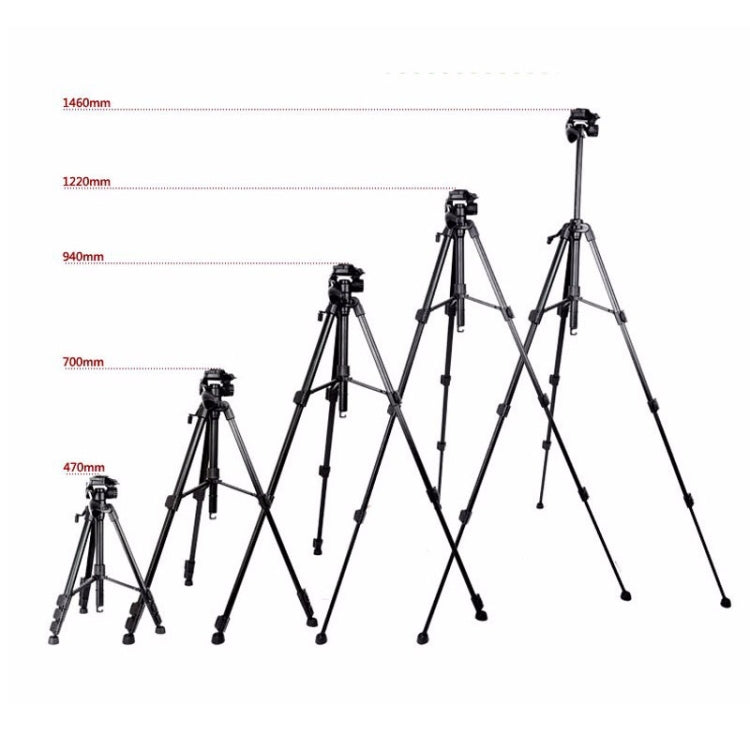 Q111 4-Section Folding Legs Live Broadcast Aluminum Alloy Tripod Mount with Three-dimensional Damping Tripod Heads(Red) - Camera Accessories by buy2fix | Online Shopping UK | buy2fix