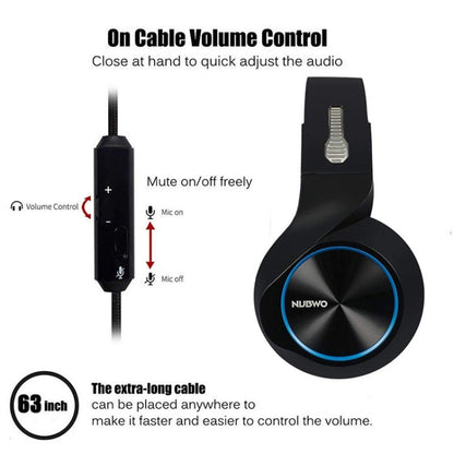 NUBWO N11 Gaming Subwoofer Headphone with Mic, Style:Single USB(Black and Blue) - Multimedia Headset by NUBWO | Online Shopping UK | buy2fix