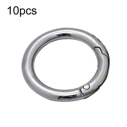 10pcs Zinc Alloy Spring Ring Metal Open Bag Webbing Keychain, Size:2 inch Silver - In Car by buy2fix | Online Shopping UK | buy2fix