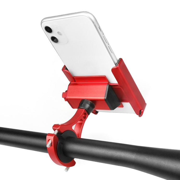 CYCLINGBOX Aluminum Alloy Mobile Phone Holder Bicycle Riding Takeaway Rotatable Metal Mobile Phone Bracket, Style:Handlebar Installation(Red) - Holders by CYCLINGBOX | Online Shopping UK | buy2fix