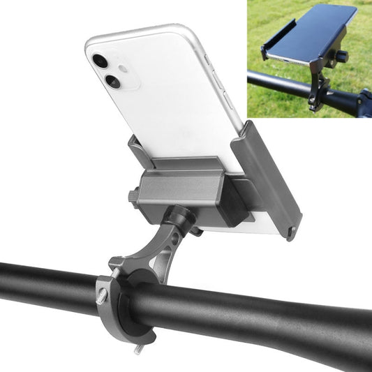 CYCLINGBOX Aluminum Alloy Mobile Phone Holder Bicycle Riding Takeaway Rotatable Metal Mobile Phone Bracket, Style:Handlebar Installation(Titanium) - Holders by CYCLINGBOX | Online Shopping UK | buy2fix