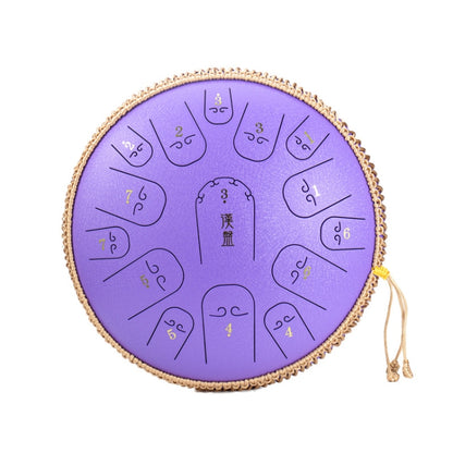 15-Tone Ethereal Drum 14-Inch Steel Tongue Drum Hollow Drum Sanskrit Drummer Disc(Purple) - Percussion Instruments by buy2fix | Online Shopping UK | buy2fix