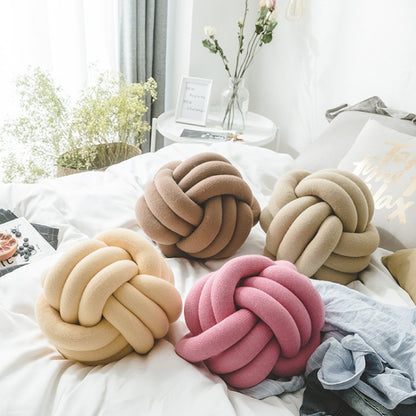 Hand-Made Knotted Ball Pillow, Size: Diameter: 25~30cm(Skin Powder) - Cushions & Pillows by buy2fix | Online Shopping UK | buy2fix