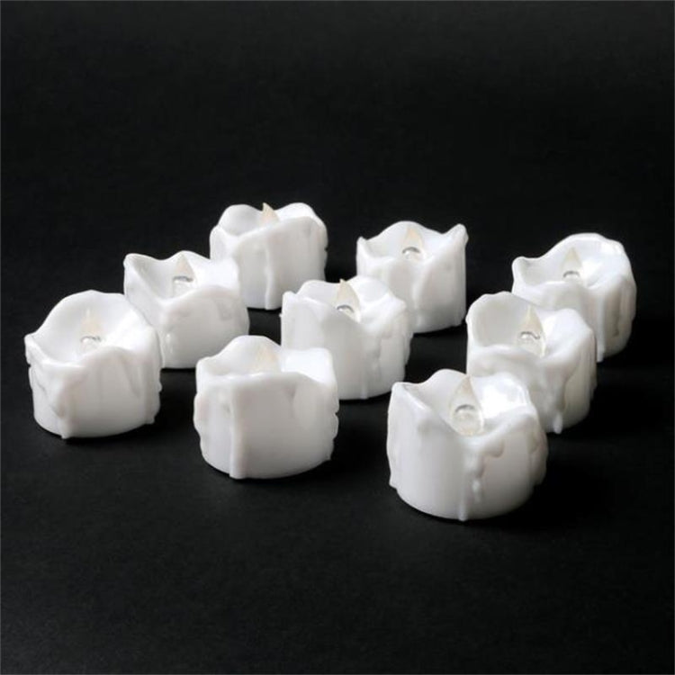 12 PCS/Box  LED Candle Electronic Tea Wax Simulation Tears Electronic Candle Light Wedding Decoration Candle Light(Warm White) - Home & Garden by buy2fix | Online Shopping UK | buy2fix