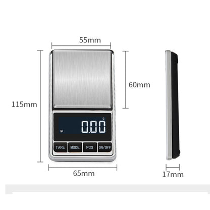 Kitchen Stainless Steel Mini Portable Scale High Precision Jewelry Scale Electronic Scale, Specification: 500g/0.1g - Jewelry Scales by buy2fix | Online Shopping UK | buy2fix