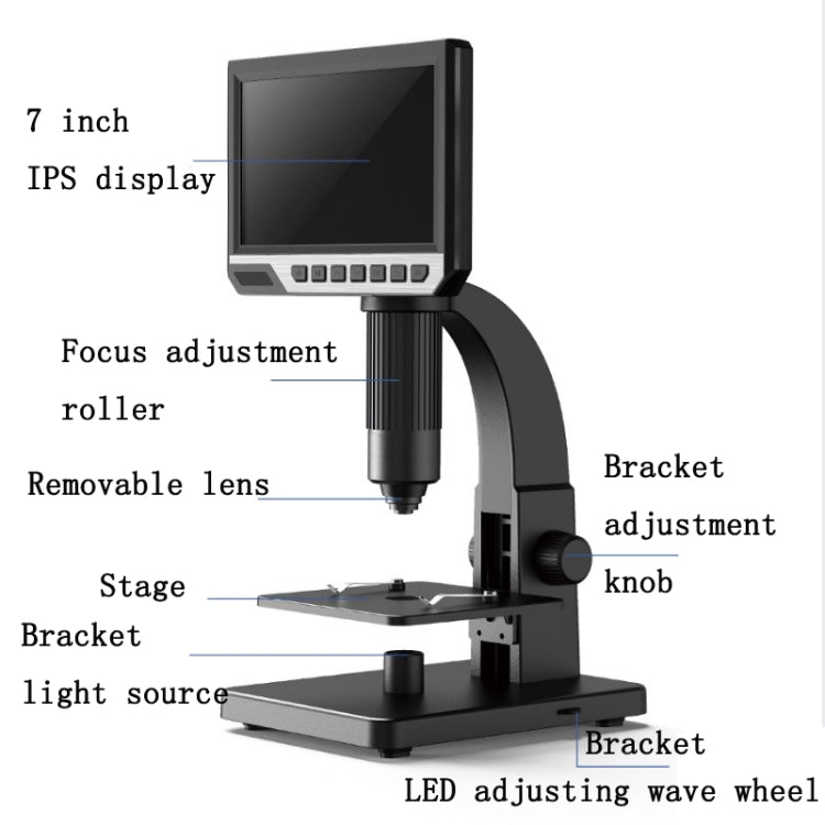 2000X 7 Inch Microbial Cell Observation Microscope Electronic Digital Magnifying Glass - Consumer Electronics by buy2fix | Online Shopping UK | buy2fix