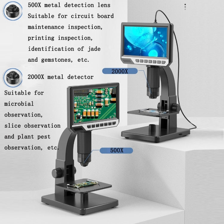 2000X 7 Inch Microbial Cell Observation Microscope Electronic Digital Magnifying Glass - Consumer Electronics by buy2fix | Online Shopping UK | buy2fix