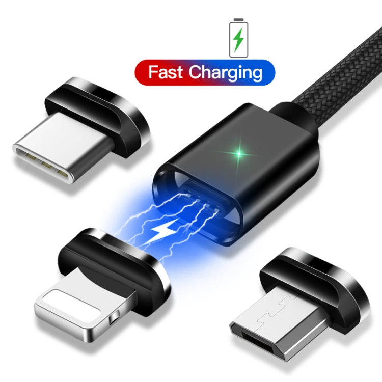 2 PCS ESSAGER Smartphone Fast Charging and Data Transmission Magnetic Cable with USB-C / Type-C Magnetic Head, Cable Length: 1m(Black) - Mobile Accessories by buy2fix | Online Shopping UK | buy2fix