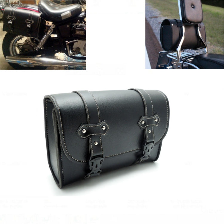 Motorcycle Saddle Bags Leather Storage Tool PU Leather Side Pouch Bags(Black) - Bags & Luggages by buy2fix | Online Shopping UK | buy2fix