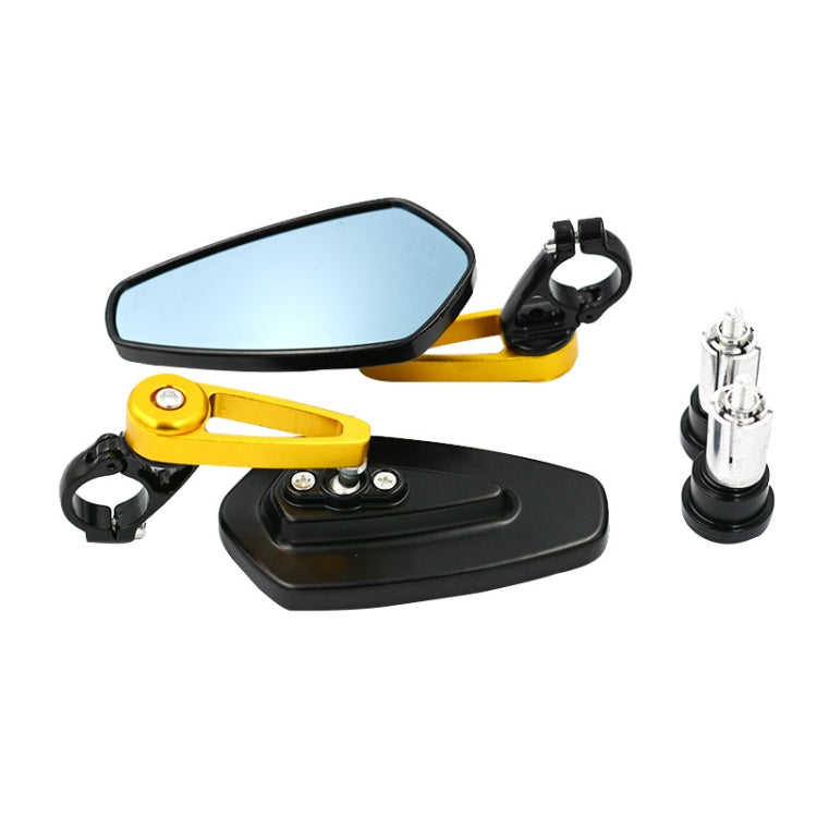 Electric Bike Motorcycle Modified Reversing Retro Rearview Handle Mirror All Aluminum Reflective Rearview Mirror(Golden) - Side Mirrors by buy2fix | Online Shopping UK | buy2fix