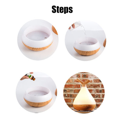 YCTA-008 Household Mute Small Wood Grain Colorful Light Aroma Diffuser Night Tree Air Humidifier, Product specifications: AU Plug(Light Wood Grain) - Home & Garden by buy2fix | Online Shopping UK | buy2fix