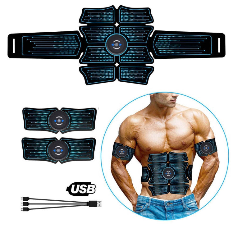 8-Piece Lazy Abdomen Fitness Massager Rechargeable Home Fitness Belt Abdominal Muscle Stickers - Outdoor & Sports by buy2fix | Online Shopping UK | buy2fix