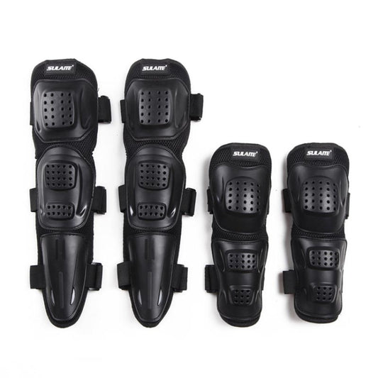 SULAITE GT-010 Off-Road Riding Pulley Knee Pads Elbow Pads Anti-Fall Anti-Vibration Sports Protector Gear(Black) - Protective Gear by SULAITE | Online Shopping UK | buy2fix