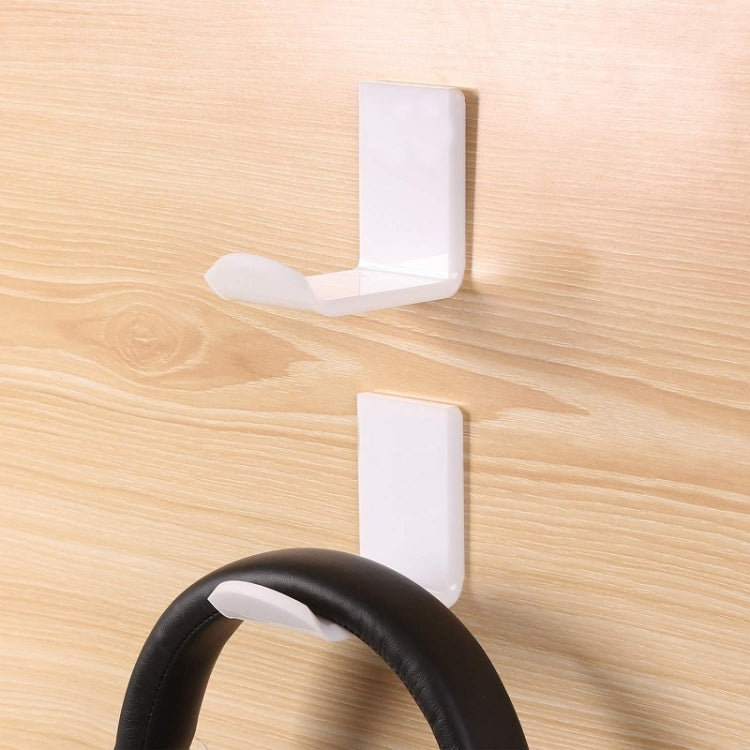 2 PCS Headphone Bracket Sticky Headset Hanger(White) - Headset Stand by buy2fix | Online Shopping UK | buy2fix